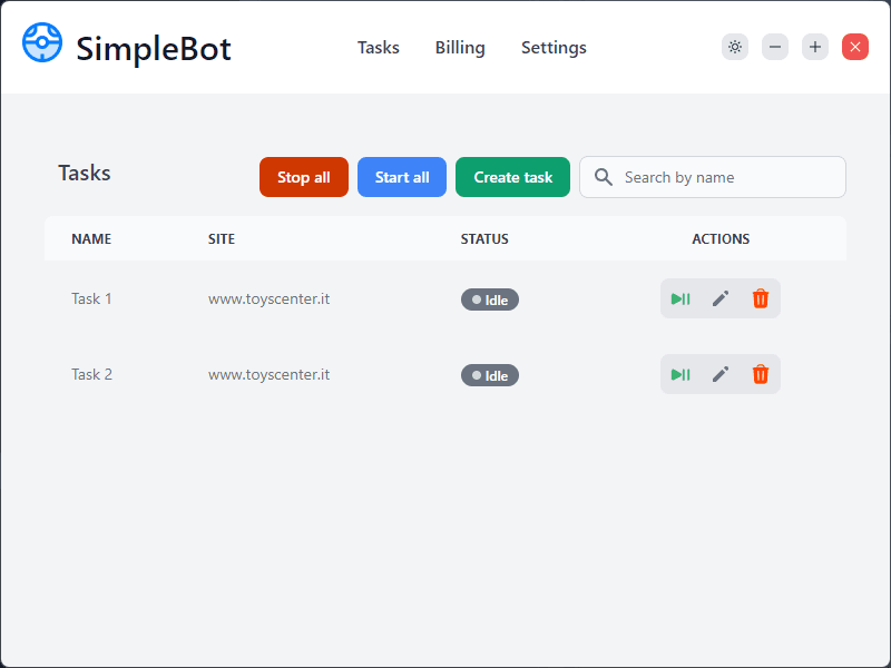 Task Section